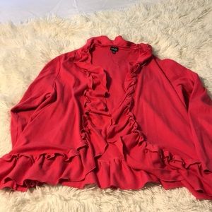 Pink ruffled Cardigan